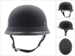 German Style Retro Open Face Motorcycle Helmet – Unisex Cruiser Biker Helmet - Picture 1 of 4