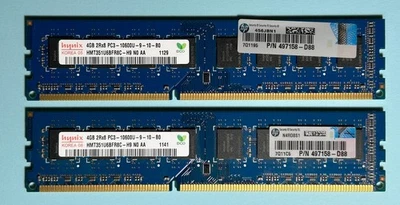 2X 4GB (8GB) Hynix PC3-10600 DDR3-1333 desktop RAM  HMT351U6BFR8C-H9 - TESTED - Image 1 of 2