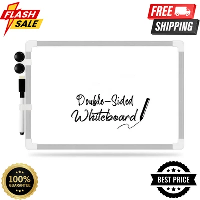 AIBULO Dry Wipe Magnetic Whiteboard 35cm x 50cm – Mini Office Notice Memo Board with Er