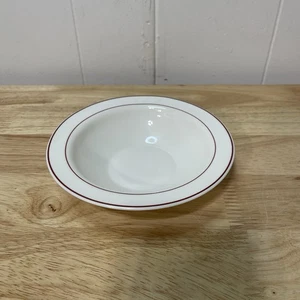 Gastronomie Arcopol France White/Bordeaux Soup/Cereal Bowl Set of 6 - Picture 1 of 10