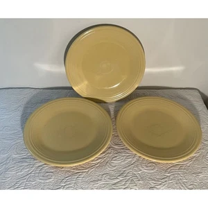 Vintage Fiesta Yellow Dinner Plates Set of 3 HLC Lead Free USA Collectible - Picture 1 of 5