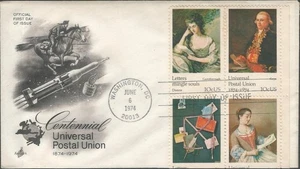 Scott 1532,33,36 & 37 FDC - 10 cent - 1974 - Universal Postal Union - FDOI - Picture 1 of 2