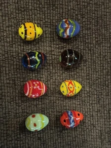 Lot Of 8 Vintage Handblown Mini Art Glass Eggs Multiple Colors Murano Style - Picture 1 of 3