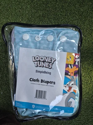 Simple Being Looney Tunes Cloth Diapers 3 Pack - Image 1 of 4