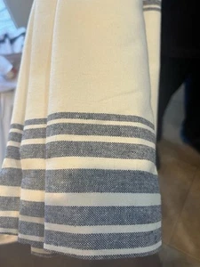 Pottery Barn Riviera Striped Cordless Roman Blackout Shade 26 64 navy blue New - Picture 1 of 1