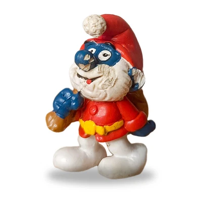 Figura PVC Navidad Vintage Papá Pitufo 1980 2.25 Juguete Coleccionable Foto 1 de 4