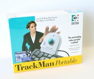 Vintage Computer Logitech Trackman Portable Trackball Mouse 4094 Windows 95