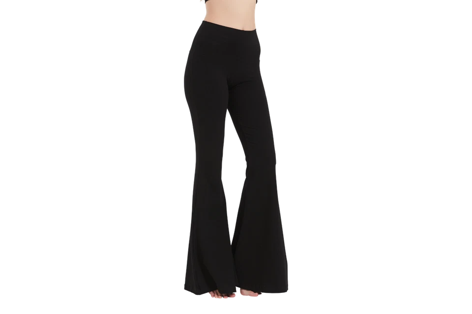 Women’s Premium Bell Bottom Yoga Pants - 30"-36" Inseam, Cotton, XS-5X - Image 1 of 1