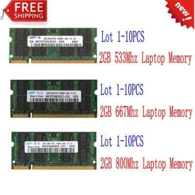 Samsung 16GB 8GB 4GB 2GB DDR2 800MHz 667MHz 533MHz Laptop Memory SDRAM LOT AB - Image 1 of 4