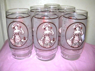 ВИНТАЖНЫЙ PEPSI COLA очки набор из шести 6 викторианской леди - Изображение 1 из 2