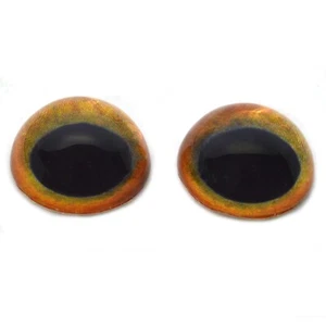 Pair High Dome Great Horned Owl Half Sphere Glass Eyes Taxidermy Jewelry - Picture 1 of 5