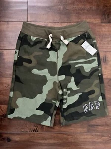 Gap Boy's Kids Drawstring Gap Logo Pull-On Shorts WR4 Green Camo Size L 10 NWT - Picture 1 of 7