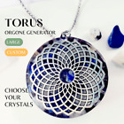 EMF Protection Pendant Orgone Energy Necklace TORUS Sacred Symbol +50 Crystals