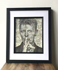 David Bowie A4 Print. Pen Drawing Over Map Of South London. Unframed
