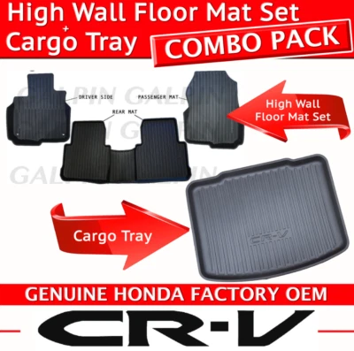 🔥2017- 2022 Genuine OEM Honda CR-V High Wall Floor Mat Set + Trunk Tray COMBO!! - Image 1 of 4