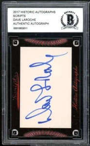 Dave Laroche 2017 Historic Autographs Scripts #nno BGS BCCG Authentic - Picture 1 of 2
