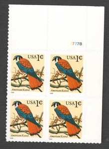 EE. UU. 3031. 1c. Cernícalo americano. UR. PB4 #7777B. Estampillada sin montar o nunca montada. 1999 - Imagen 1 de 2