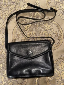 Vintage Didier Lamarthe Black Crossbody Leather Purse Classic Adorable Handbag! - Picture 1 of 11
