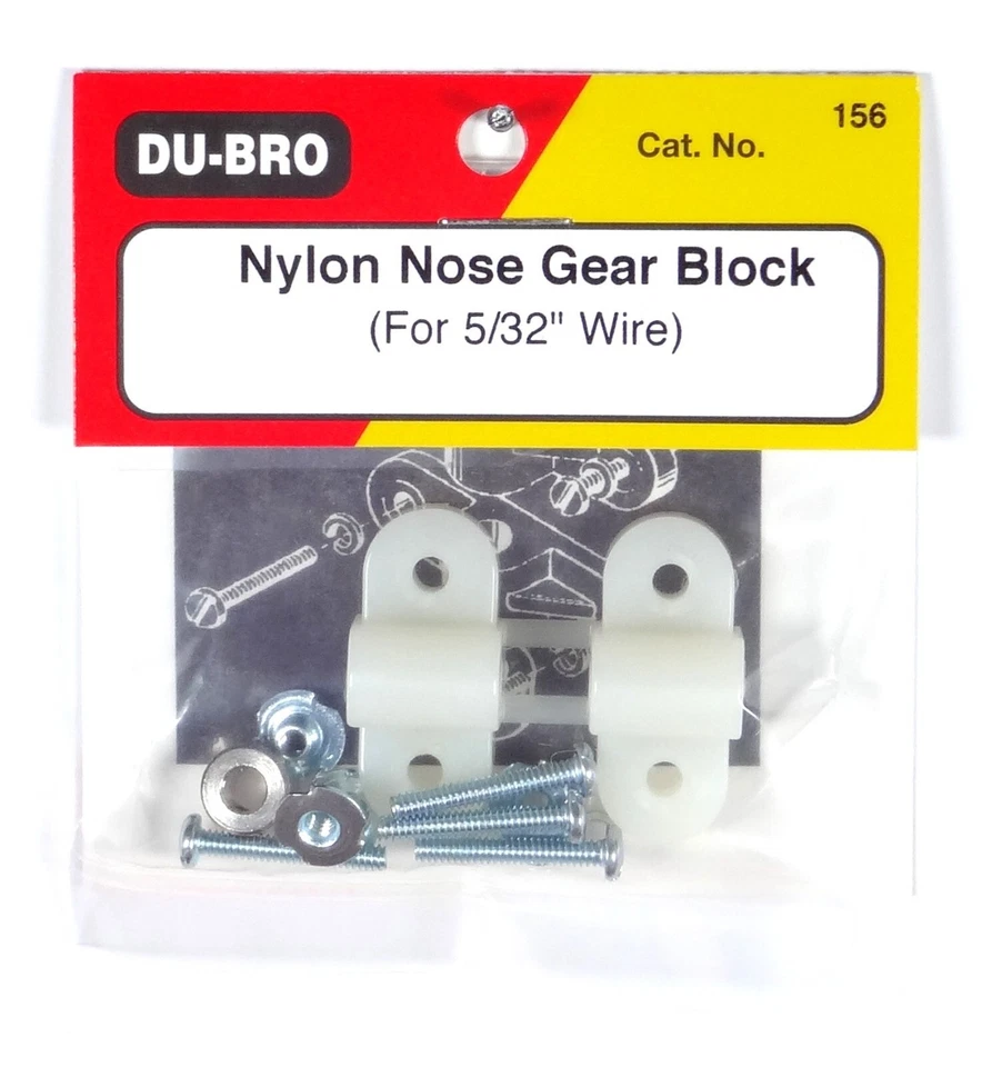 DU-BRO NYLON NOSE GEAR BLOCK FOR 5/32" WIRE ( PACKAGE OF ONE SET )( CAT. # 156 ) - Image 1 of 1