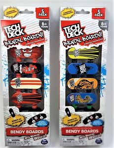 RED & BLUE TECH DECK BENDY BOARDS SPINMASTER ERASER SKATEBOARD LOT SET 10 PC