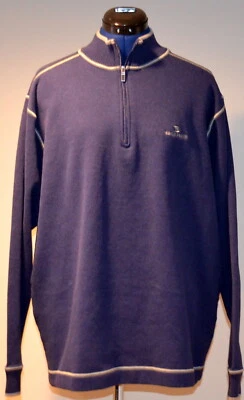 PEBBLE BEACH Men's Medium Performance Fleece 1/4 Zip Pullover Sweater in Blue - Image 1 of 4
