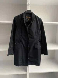 Vintage Woolrich Woman Navy Trench Coat Zip Jacket Sz L - Picture 1 of 9