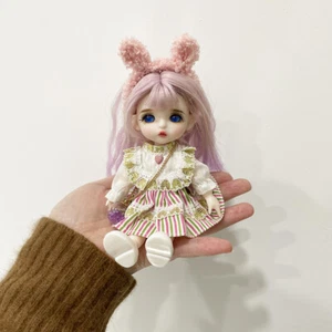 16 Cm Girl Doll 1/8 BJD Dolls Changeable Clothes Outfits Blue Eyes Doll Gift Toy - Picture 1 of 11
