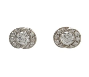 Bvlgari 18k White Gold Diamond Incontro d'Amore Stud Earrings w/Box Case - Picture 1 of 10