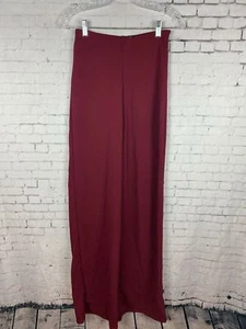 Boohoo Pants Size 6 Women's Maroon Wide Leg Stretchy Pull On High Rise (A93) - Picture 1 of 6