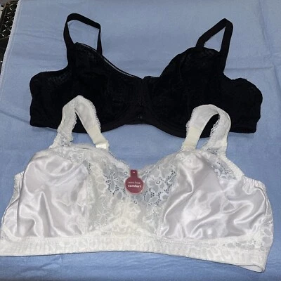 Lot Of 2  Playtex Size 42DD UW Black  Bra Style 4713 White No Wr 4317 Never Worn - Image 1 of 3