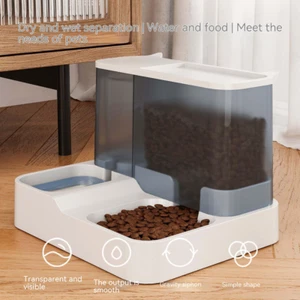 Pet Food Cat Dog Automatic Feeder Dispenser Dish Water Large Fountain Drink Bowl - Picture 1 of 10