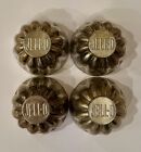 4 Vintage Aluminum Jello Molds Cups Tins Mini Tarts Jewelry Makeup Crafts Beads