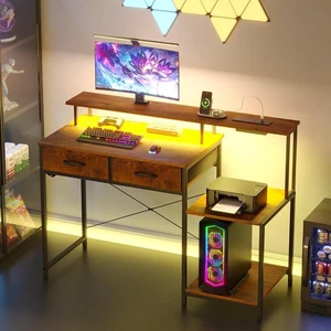 ODK L Shaped Computer Desk with Reversible Storage Shelves, 100 * 70 * 87.7cm L- - Picture 1 of 9