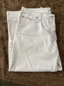 Cabi Jeans white denim stretch cotton capris with accent stitching 10 Wide Leg - Picture 1 of 7