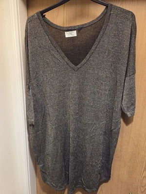 New Yours Sparkly Glittery Jumper / Jumper Dress gold/black Colour Size 26/28 - Image 1 of 4