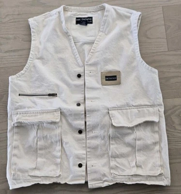 Colete Vintage Pelle Pelle Masculino Denim Motociclista Botão Sem Mangas Tamanho XL--Excelente - Imagem 1 de 4