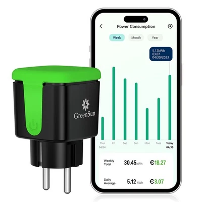 GreenSun WLAN-Steckdose Outdoor Plug EU außen mit Google Alexa Strommessung - Bild 1 von 4