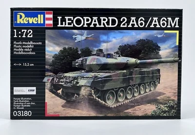 REVELL 03180 1/72 豹 2A6/A6M 坦克 - 军用车辆 - 技能级别 4 全新 — 第 1/4 张图片