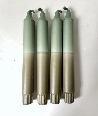 (4) Velas de corante feitas à mão Alemanha design Ming sem perfume 7,5’’ altura 7/8’’ de largura - Imagem 1 de 4