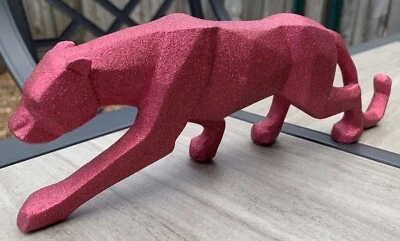 Escultura de resina pantera rosa brillo brillante estatua decoración de oficina en casa Foto 1 de 3