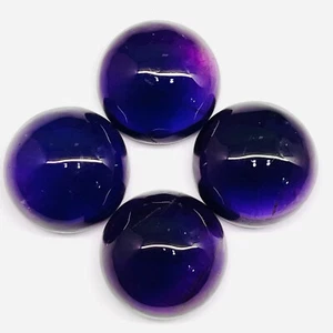 4 Stck. Natürlicher Lila Amethyst 19 mm Rund Lose Cabochon Großhandel Edelsteine Posten - Bild 1 von 15