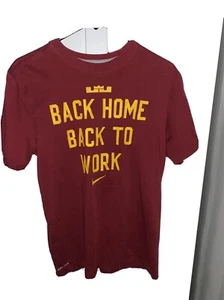 LEBRON JAMES T Shirt NIKE DRI-FIT SMALL Back Home Back To Work King James NBA - Picture 1 of 6