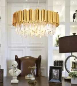 MEELIGHTING Gold Plated Luxury Modern Crystal Chandelier Lighting Contemporary R - Picture 1 of 12