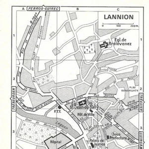LANNION  - - Plan France Ville - Carte ancienne 1967 - Picture 1 of 2