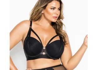CITY CHIC Boudoir ONYX Longline Strappy Contour 20DD Bra NAVY BNWT - Picture 1 of 6