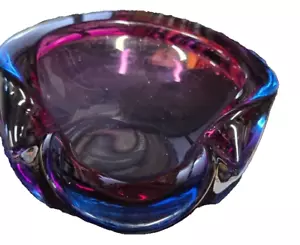 Vintage Murano Seguso Cranberry blau Aschenbecher - Bild 1 von 3