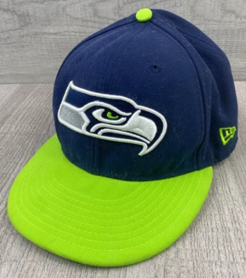 Gorra 59Fifty New Era Seattle Seahawks NFL Azul Verde Talla 7 3/8 Billete Plano NFC Foto 1 de 4