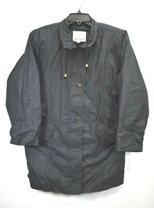 Vintage Misty Harbor Women Black Full Zip Front Flap Pocket Casual Coat Jacket S - Picture 1 of 7