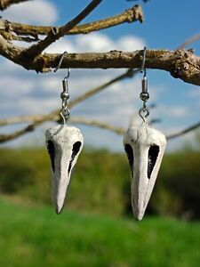 Handmade Polymer clay earrings bird's beak bone color Hand painting jewelry (UA)