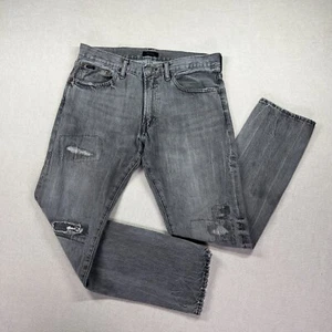 Polo Ralph Lauren Sullivan Slim Jeans Mens 32x30 (Actual 32x29) Gray Distressed - Picture 1 of 24